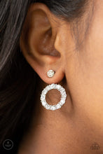 Load image into Gallery viewer, Diamond Halo - White Post Earrings - Paparazzi Jewelry