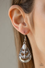 Load image into Gallery viewer, Boho Brilliance - White Earrings - Paprazzi Jewelry