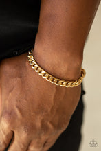 Load image into Gallery viewer, Rulebreaker - Gold Mens Bracelet - Paparazzi Jewelry