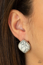 Load image into Gallery viewer, Marble Marvel - White Post Earrings - Paparazzi Jewelry