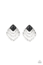 Load image into Gallery viewer, paparazzi-accessories-rebel-ripple-black-post earrings
