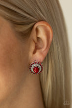 Load image into Gallery viewer, Floral Flamboyance - Red Post Earrings - Paparazzi Jewelry