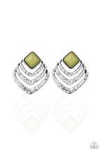 Load image into Gallery viewer, paparazzi-accessories-rebel-ripple-green-post earrings