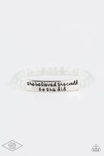 Load image into Gallery viewer, paparazzi-accessories-so-she-did-white-bracelet