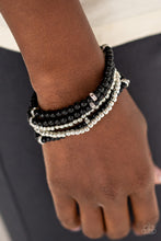Load image into Gallery viewer, Fiercely Frosted - Black Bracelet - Paparazzi Jewelry