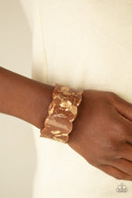 Load image into Gallery viewer, Retro Ruffle - Brown Bracelet - Paparazzi Jewelry