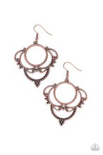 Load image into Gallery viewer, paparazzi-accessories-metallic-macrame-copper-earrings