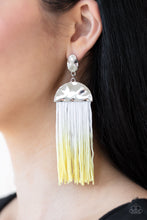 Load image into Gallery viewer, Rope Them In - Yellow Post Earrings - Paparazzi Jewelry
