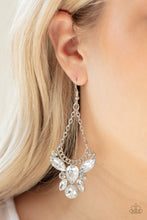 Load image into Gallery viewer, Bling Bouquets - White Earrings - Paparazzi Jewelry