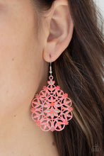 Load image into Gallery viewer, Floral Affair - Orange Earrings - Paparazzi Jewelry