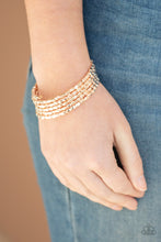 Load image into Gallery viewer, Stunningly Stacked - Rose Gold Bracelet - Paparazzi Jewelry
