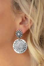 Load image into Gallery viewer, Fierce Florals - Silver Post Earrings - Paparazzi Jewelry