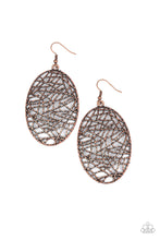 Load image into Gallery viewer, paparazzi-accessories-way-out-of-line-copper-earrings