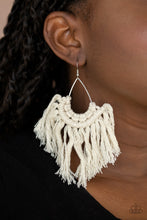 Load image into Gallery viewer, Wanna Piece Of MACRAME? - White Earrings - Paparazzi Jewelry
