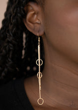 Load image into Gallery viewer, Full Swing Shimmer - Gold Earrings - Paparazzi Jewelry