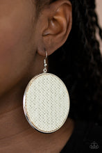 Load image into Gallery viewer, Wonderfully Woven - White Earrings - Paparazzi Jewelry