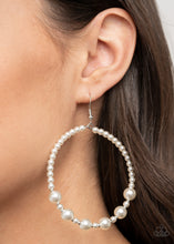 Load image into Gallery viewer, Boss Posh - White Earrings - Paprazzi Jewelry