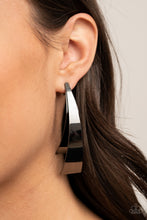 Load image into Gallery viewer, Underestimated Edge - Black Post Earrings - Paprazzi Jewelry