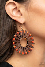 Load image into Gallery viewer, Solar Flare - Orange Earrings - Paprazzi Jewelry