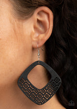 Load image into Gallery viewer, WOOD You Rather - Black Earrings - Paprazzi Jewelry