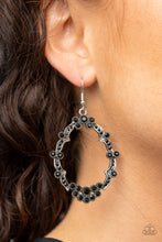 Load image into Gallery viewer, Sparkly Status - Black Earrings - Paparazzi Jewelry