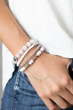 Load image into Gallery viewer, Layered Luster - White Bracelet - Paparazzi Jewelry