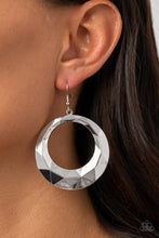 Load image into Gallery viewer, Fiercely Faceted - Silver Earrings - Paparazzi Jewelry