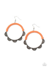 Load image into Gallery viewer, paparazzi-accessories-tambourine-trend-orange-earrings