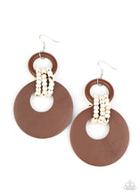 Load image into Gallery viewer, paparazzi-accessories-beach-day-drama-brown-earrings