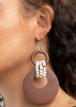 Load image into Gallery viewer, Beach Day Drama - Brown Earrings - Paparazzi Jewelry