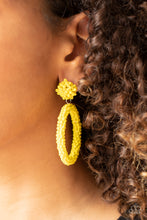 Load image into Gallery viewer, Be All You Can BEAD - Yellow Earrings - Paparazzi Jewelry