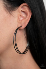 Load image into Gallery viewer, Rimmed Radiance - Black Earrings - Paparazzi Jewelry