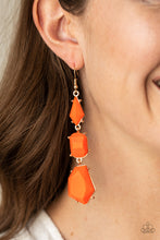 Load image into Gallery viewer, Geo Getaway - Orange Earrings - Paparazzi Jewelry