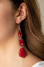 Load image into Gallery viewer, Geo Getaway - Red Earrings - Paparazzi Jewelry