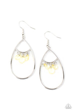 Load image into Gallery viewer, paparazzi-accessories-shimmer-advisory-yellow-earrings