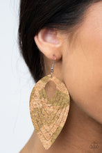 Load image into Gallery viewer, Cork Cabana - Green Earrings - Paprazzi Jewelry
