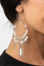 Load image into Gallery viewer, Party Planner Posh - White Earrings - Paprazzi Jewelry