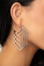 Load image into Gallery viewer, Gotta Get GEO-ing - Silver Earrings - Paprazzi Jewelry