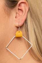 Load image into Gallery viewer, Friends of a LEATHER - Yellow Earrings - Paprazzi Jewelry