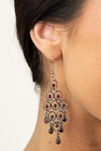 Load image into Gallery viewer, Chandelier Cameo - Red Earrings - Paprazzi Jewelry