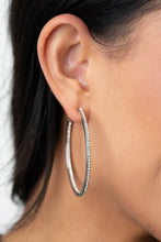 Load image into Gallery viewer, Marquee Magic - White Earrings - Paparazzi Jewelry