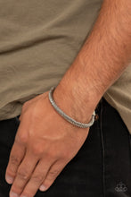 Load image into Gallery viewer, Block It Out - Silver Mens Bracelet - Paparazzi Jewelry