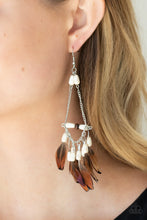 Load image into Gallery viewer, Haute Hawk - White Earrings - Paparazzi Jewelry