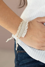 Load image into Gallery viewer, Make Yourself at HOMESPUN - White Bracelet - Paprazzi Jewelry