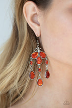 Load image into Gallery viewer, Clear The HEIR - Orange Earrings - Paprazzi Jewelry