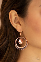 Load image into Gallery viewer, Rounded Radiance - Copper Earrings - Paprazzi Jewelry
