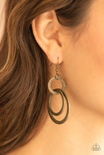 Load image into Gallery viewer, Distractingly Dizzy - Brass Earrings - Paparazzi Jewelry