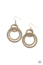 Load image into Gallery viewer, paparazzi-accessories-distractingly-dizzy-brass-earrings