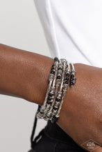 Load image into Gallery viewer, Head-Turning Twinkle - Black Bracelet - Paparazzi Jewelry