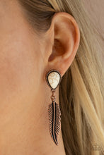 Load image into Gallery viewer, Totally Tran-QUILL - Copper Post Earrings - Paparazzi Jewelry
